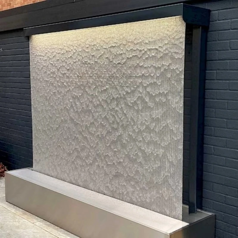 Interior decoration waterfall wall decorative glass waterfall interior steel mesh water curtain wall
