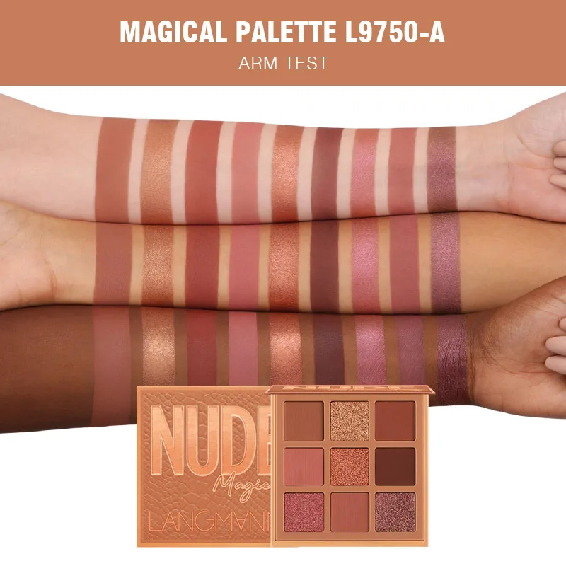 9-Color Eyeshadow Palette Shimmer & Matte Long-Lasting No Fallout Highly Pigmented, Smooth, Blendable Ideal for Day & Night look