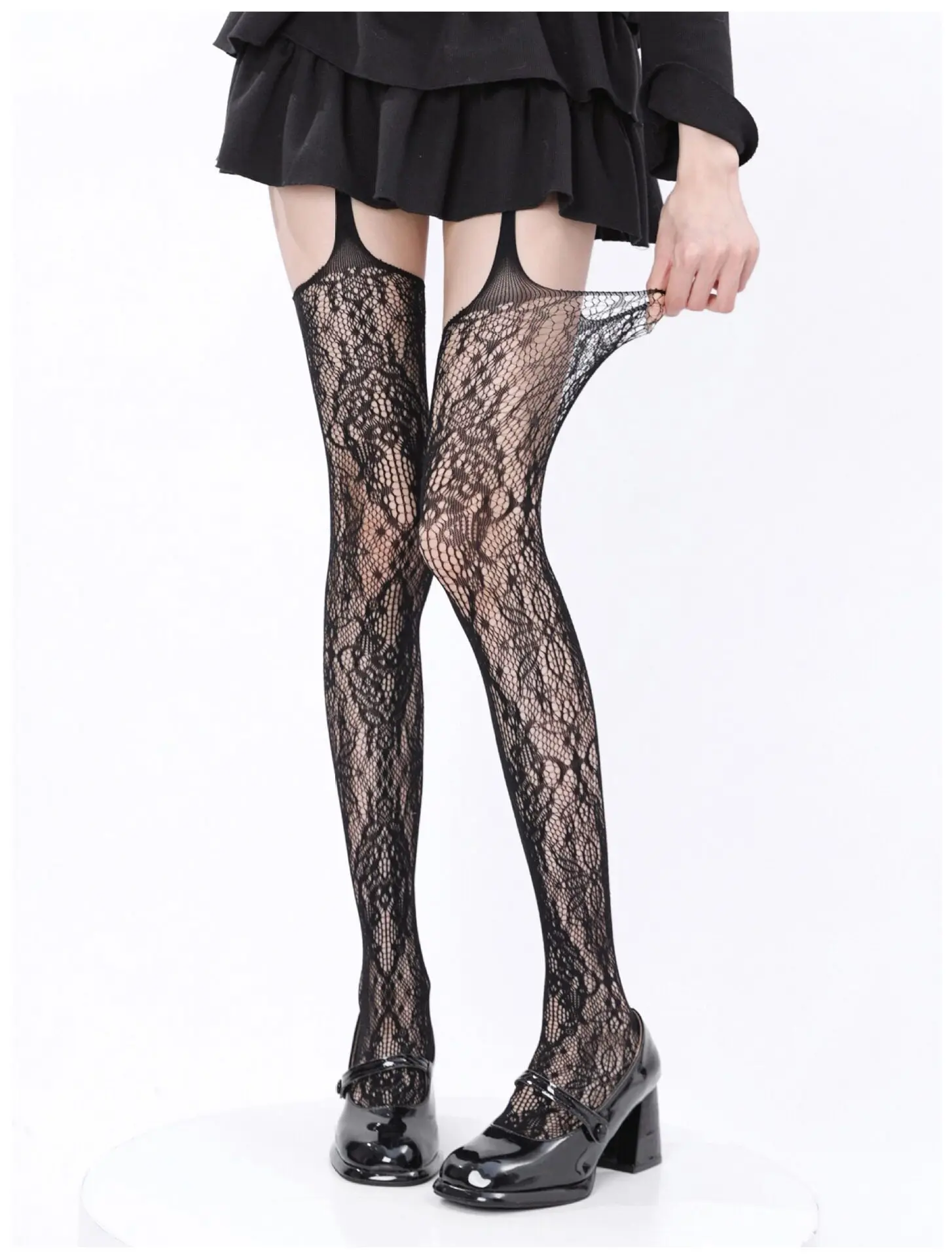 Anime Comic Misa Amane cosplay black mesh stockings MISAMISA coser sexy long Hollowed-out socks costumes