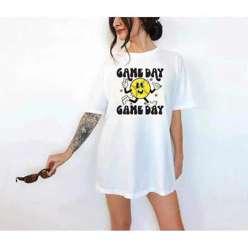 T Shirt Softball Sports Mom Biggest Fan Game Day Parents Of Mothers Boys Girl Mama