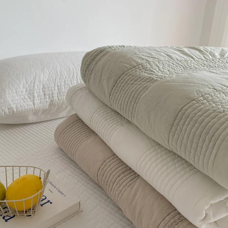 

Ultra Soft Skin-friendly Pure Cotton Sand-waed Single-piece Bed Cover Air Conditioner Quilt Versatile All Cotton Bed eet
