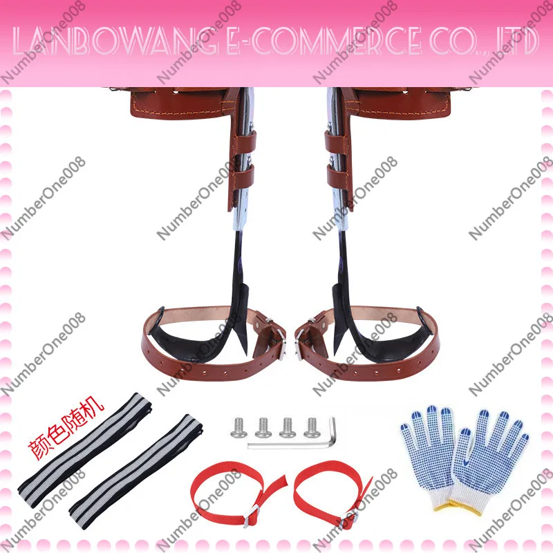 Forged Adjustable Tree Climbing Spikes Leather Straps Foot Tool for Harvesting Wasp