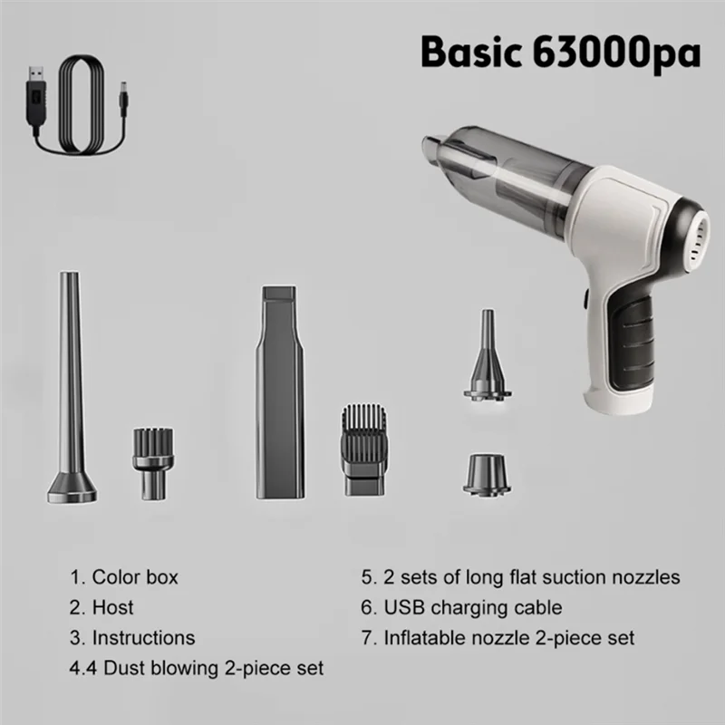 BAAJ-3-In-1 مكنسة كهربائية للسيارة روبوت تلقائي لاسلكي آلة تنظيف قوية اكسسوارات السيارات الأجهزة المنزلية قوية #4