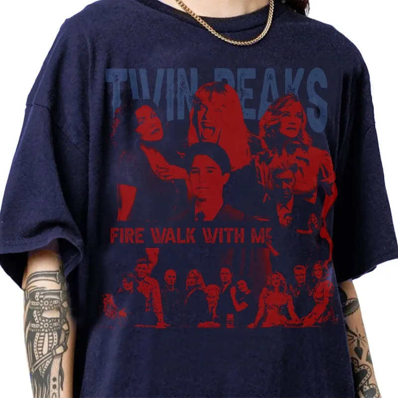 Twin Peaks Fire Walk with Me T Shirt Men Women Cult Movie Character Graphic Tee Vintage Casual Short Sleeve Unisex T-shirt Top
