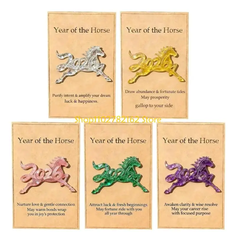 

547B Lucky Resin Horse Pocket Hug With Card A Symbol of Wisdoms & Success Lucky Gift