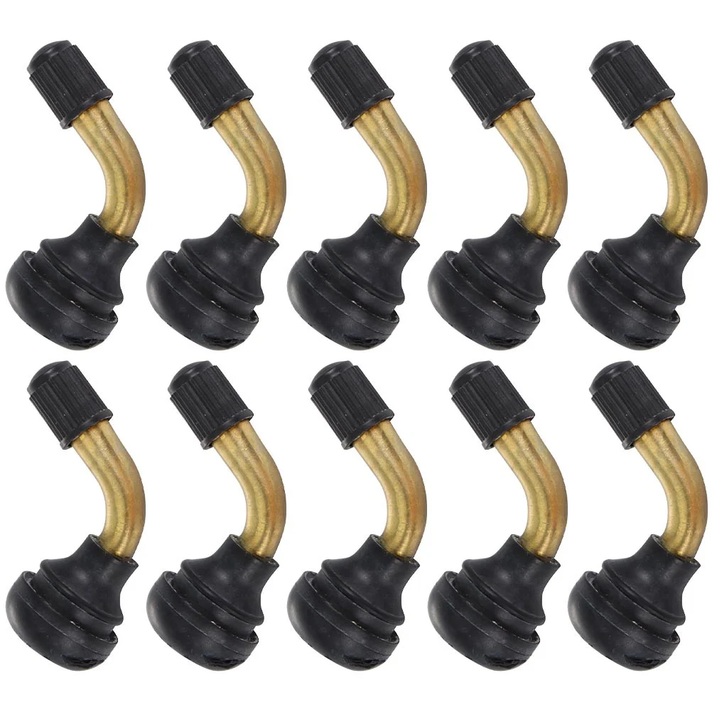 

10 Pcs Vacuum Tire Valve Scooter Valves Stem Wheel Motorcycle Accessories ATV Bent Rubber Copper