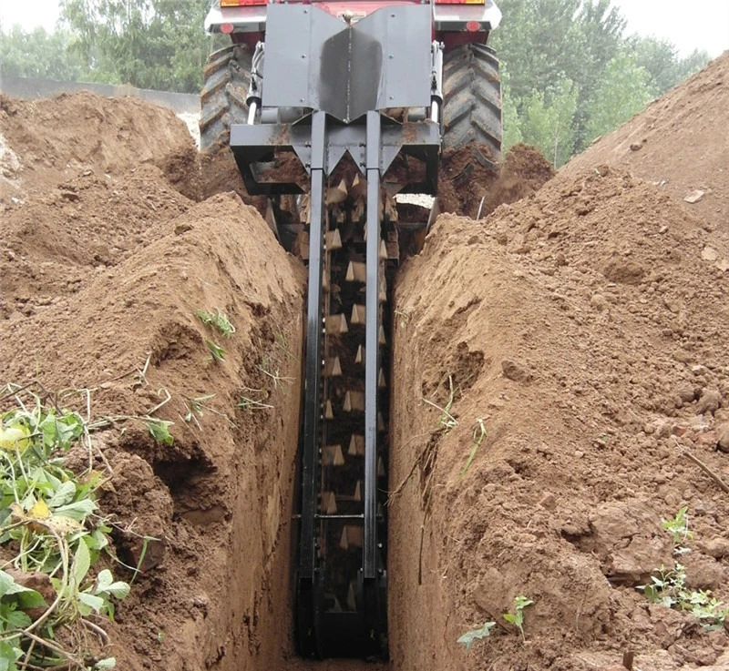 Agricultural new chain deep trenching machine engineering pipeline chain trenching machine