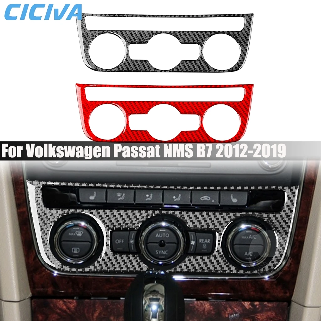 

Carbon Fiber Car Accessories Climate Control Panel Interior Cover Modified Trim Sticker For Volkswagen Passat NMS B7 2012-2019