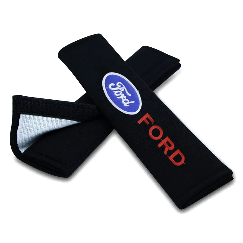 2PCS Car Seat Belt Pads Cotton Safety Seat Belt Cover For Ford Fiesta EcoSport Escort focus 1 2 3 mk2 mk3 mk4 mk5 m Car Styling