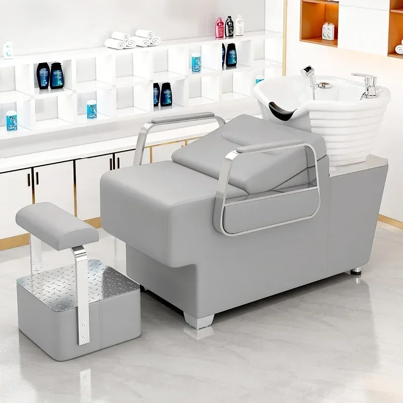 

Hairdressing Seats Stretcher Spa Men Italian Light Luxury Salon Professional Therapy Washbasin Shaving Hairstyle Cadeira