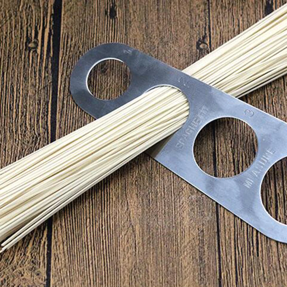 

2Pcs Noodle Measuring Ruler Spaghetti Measurer Kitchen Gadget Tool Stainless Steel Portion Control Storage Loop