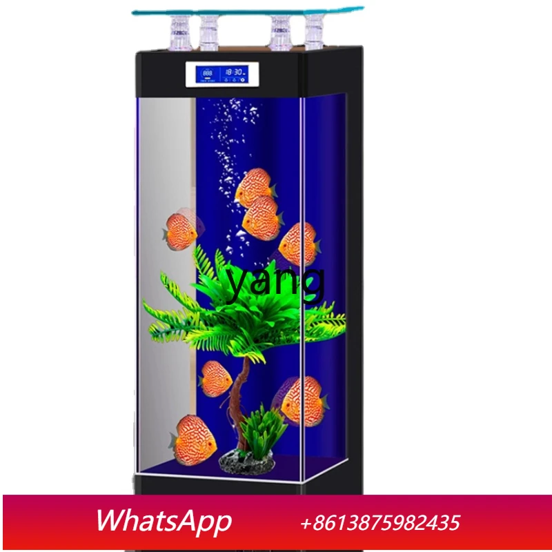 CX Super White Glass Fish Tank Living Room Small Home Standing Floor Ecological Goldfish