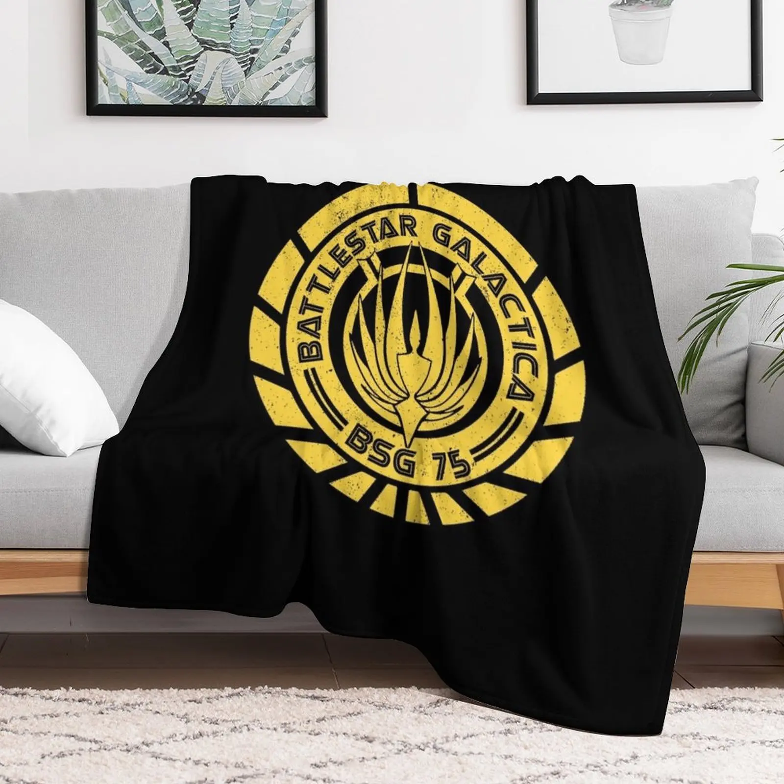 Galactica BSG 75 - Inspired by Battlestar Galactica Throw Blanket Retros Multi-Purpose Bed covers valentine gift ideas Blankets