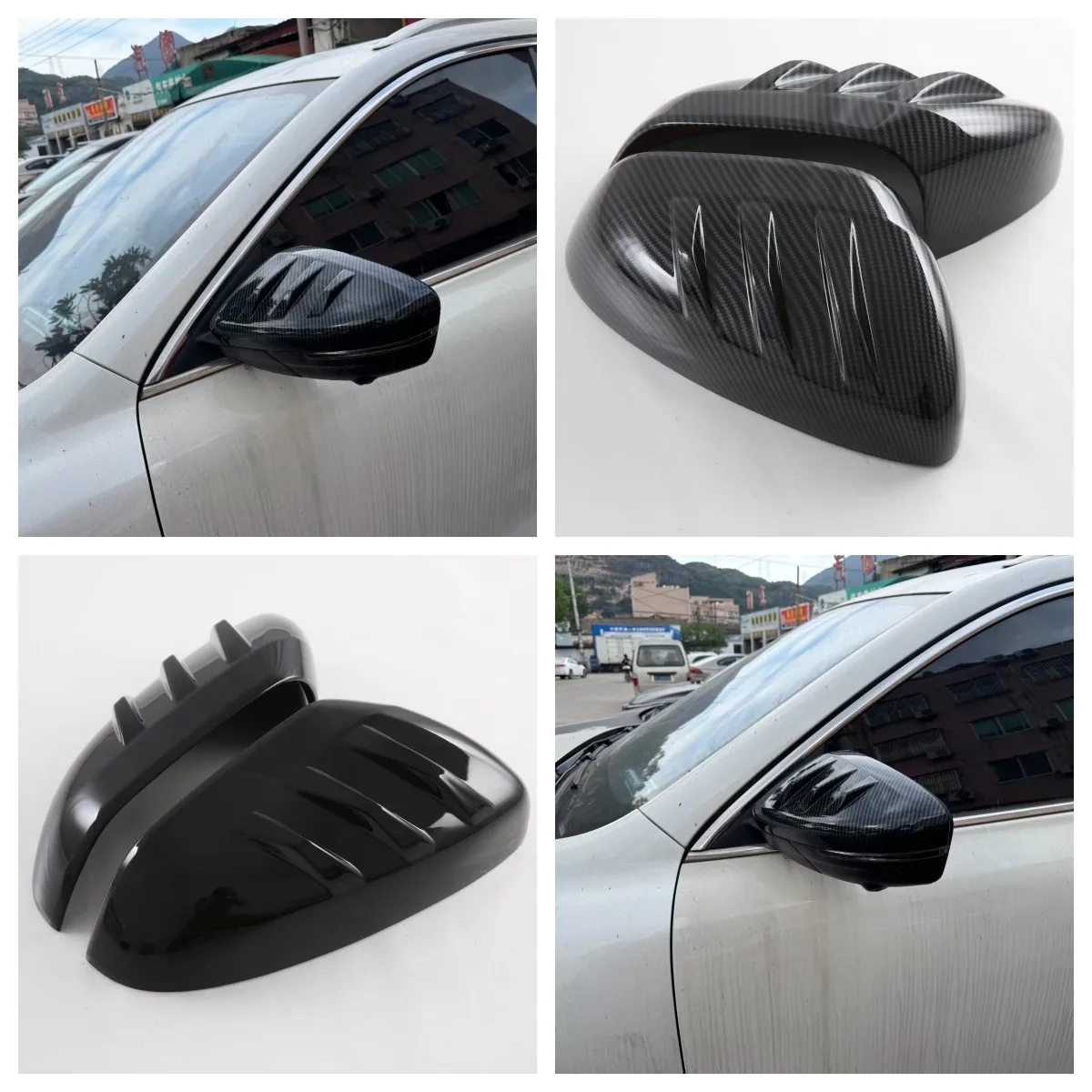 For MG HS ZS 2018 2019 2020 2021 2022 2023 2024 ABS Carbon Fiber Black Rearview Mirrors Cap Cover Trim Car Styling Accessories