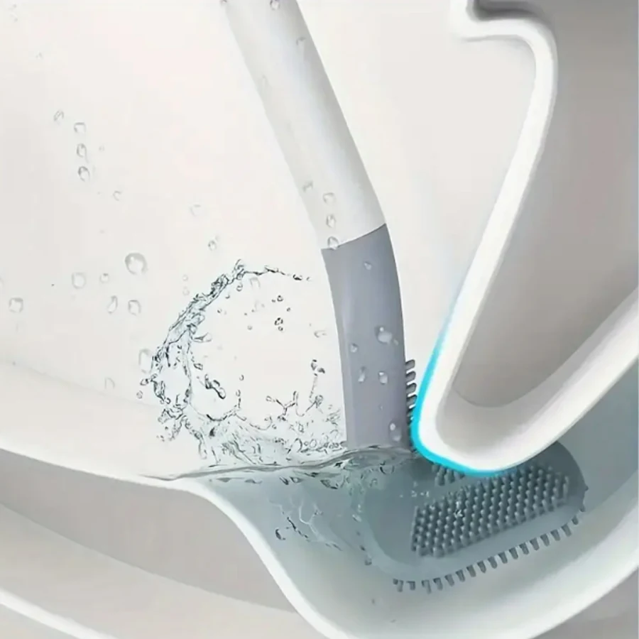 soft toilet brush, long handle golf toilet brush, with soft brush head and long handle, used for bathroom, toilet, sink image 2