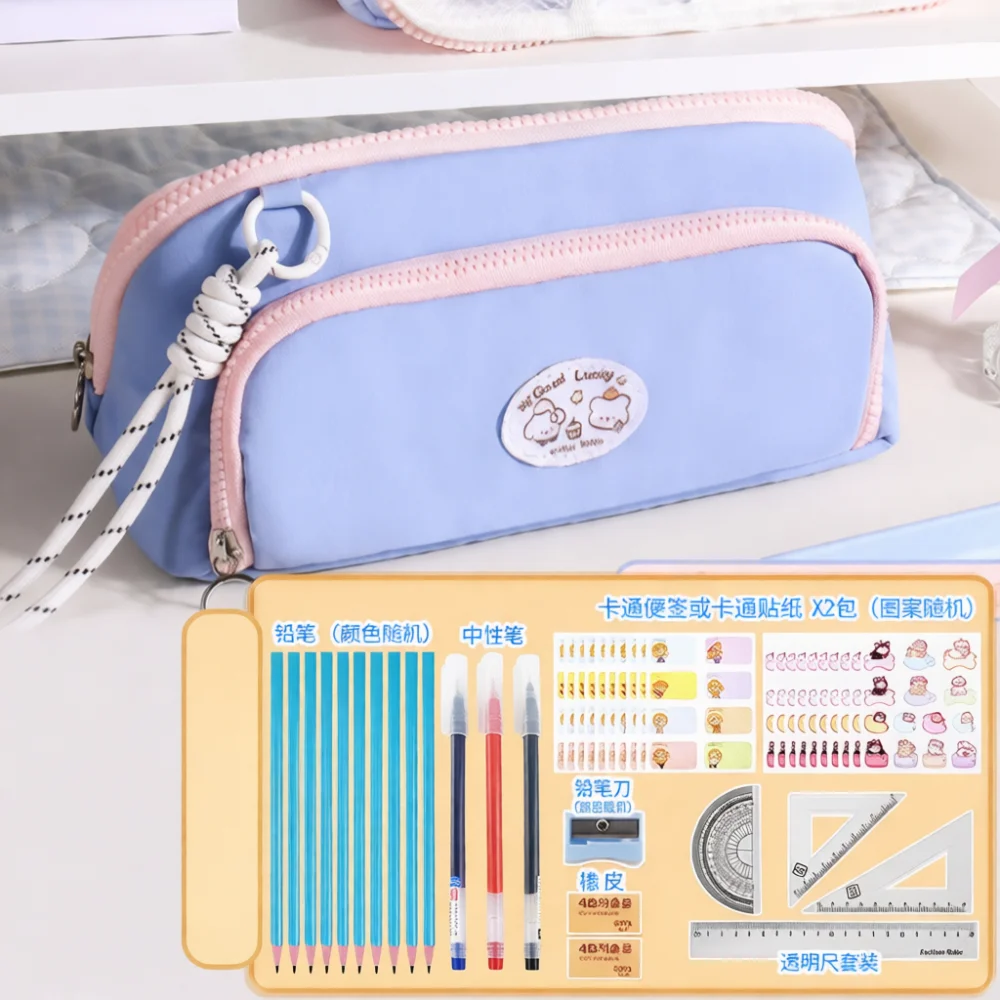 おしゃれなペンケース-折りたたみ式-大容量-文房具バッグ-ポータブル-ペンオーガナイザー-学生用-学校-オフィス-デスクツール