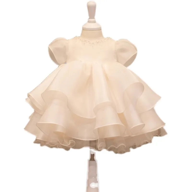 Birthday Host Light Luxury High-End Wedding Dress Cake Dress Umbrella Princess Dress 2026Girls' New