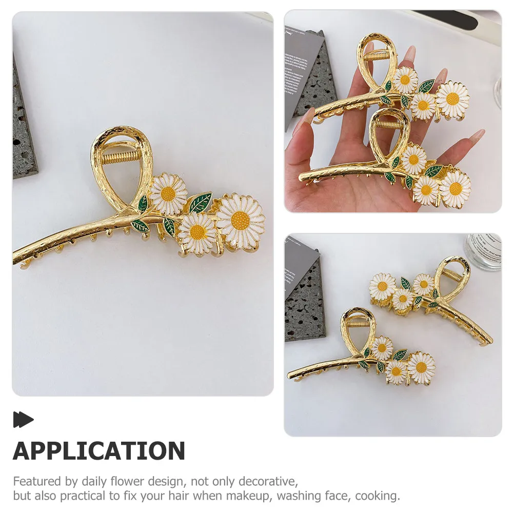 

Large Daisy Hair Claw Clip Metal Floral Claw Clip for Women Daily Use Makeup Face Washing Cooking Party Ceremony Birthday
