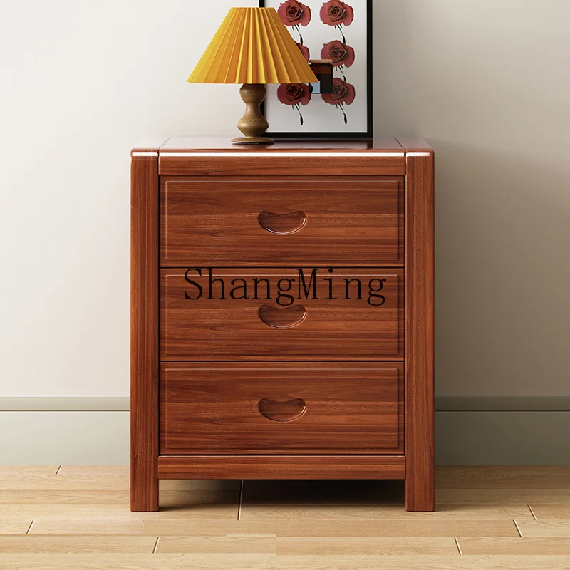 

ZYY solid wood three-drawer bedside table modern simple bedroom storage cabinet bedside luxury storage cabinet