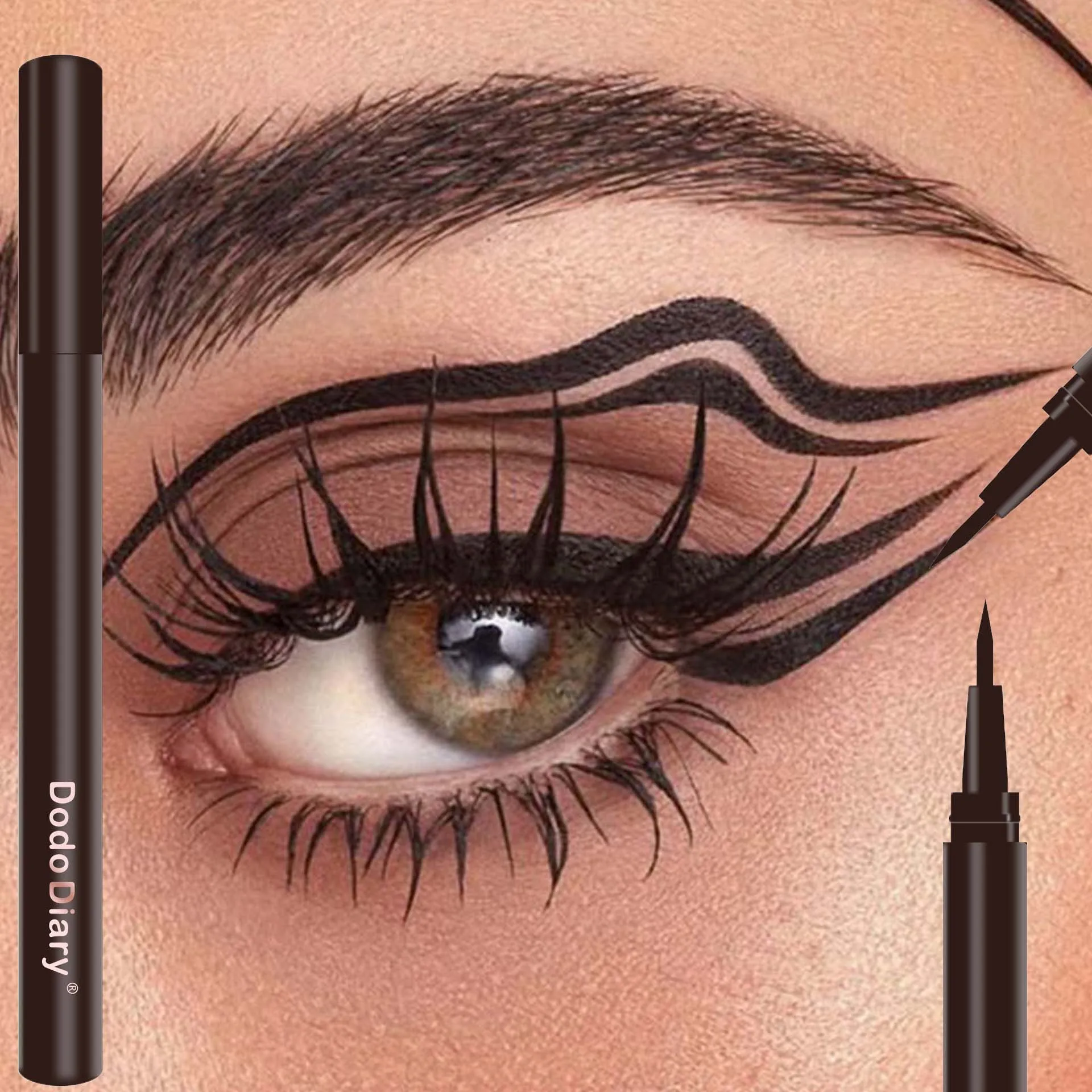 Gladde vloeistof Sneldrogende eyelinerpen Geen inklekkage Duurzaam Niet gemakkelijk uit te vegen Eyeliner Waterproof Eyeliner Vloeibaar Zacht Zwart