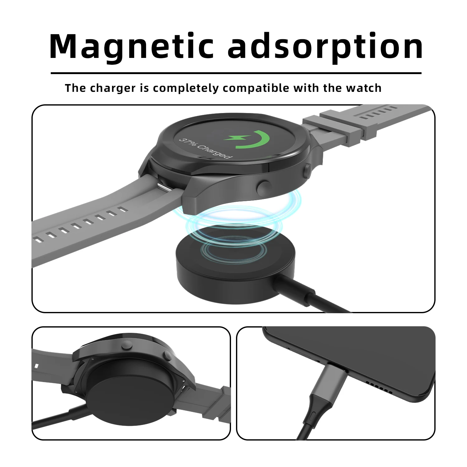 لساعة سامسونج جالاكسي الترا/7/6/6 كلاسيك/5/5 برو وGalaxy S25/S24/S23/Z Fold 6 USB-C ساعة ذكية شاحن سريع PD60W