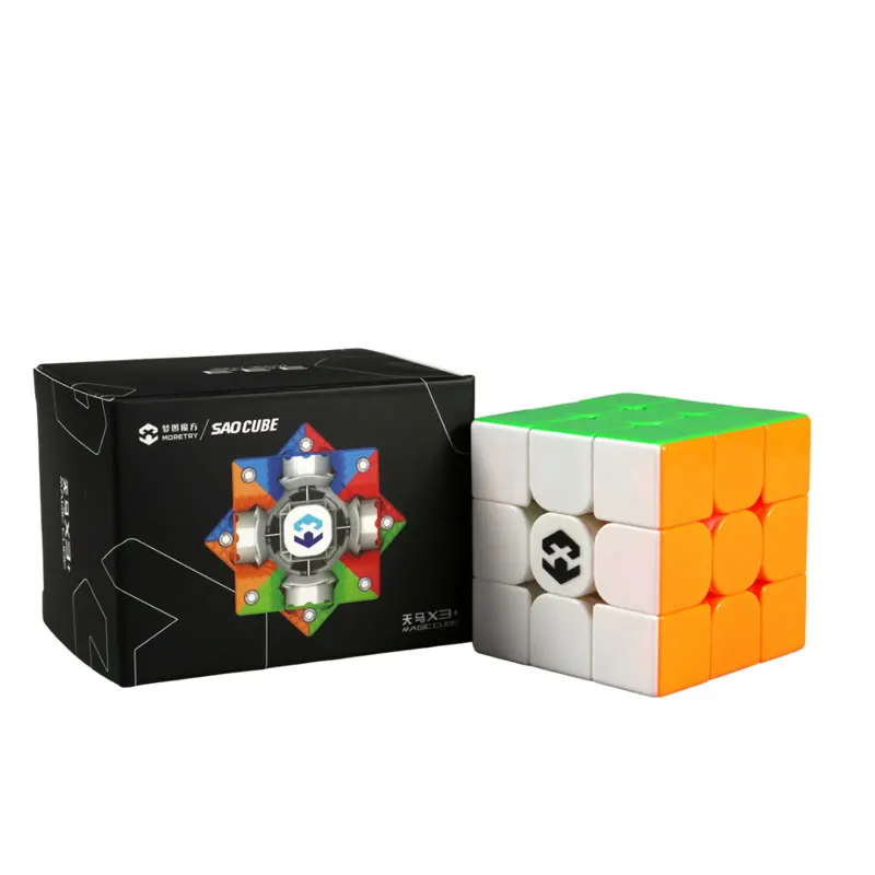 [SaoCube] Moretry & SaoCube TianMa X3 + Maglev Ball Core 3x3 cubo mágico magnético brillante Fidget juguetes regalo para niños