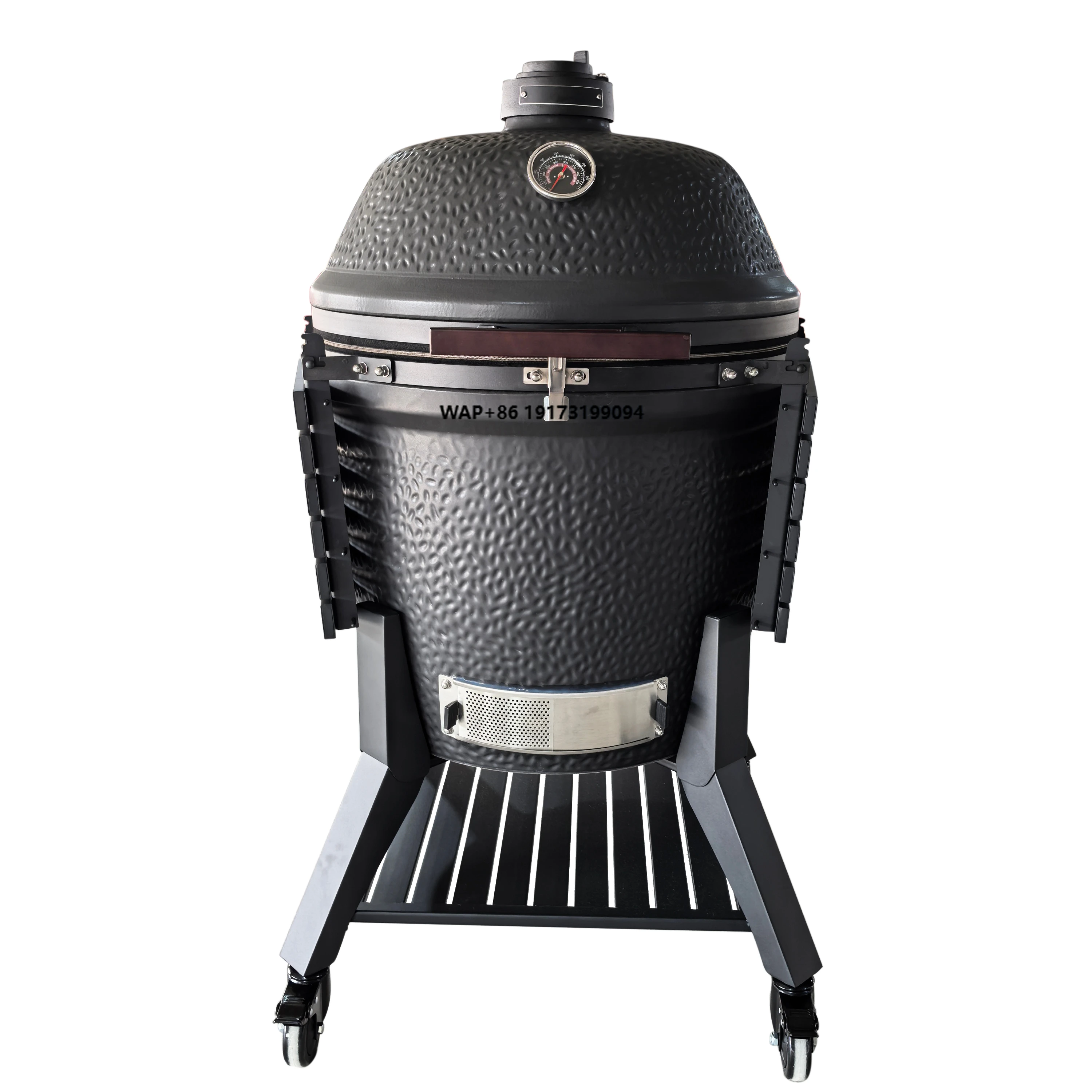 

MK28 Pro 28-Inch Matt Grey Smooth Ceramic BBQ Grill Modern European Outdoor Style Egg Smoker Adjustable Portable