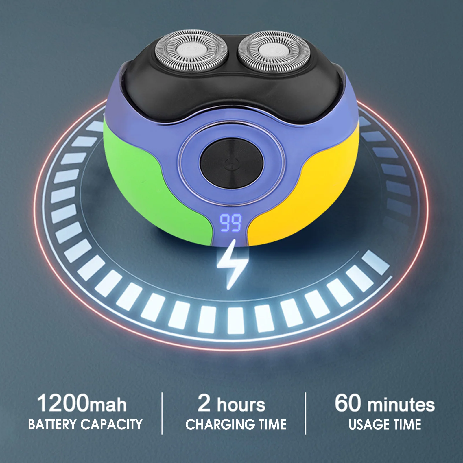 HIENA Electric Shaver for men Colorful Round Face Beards Trimmer Portable USB Rechargeable Razors Hair Clipper cutting machine