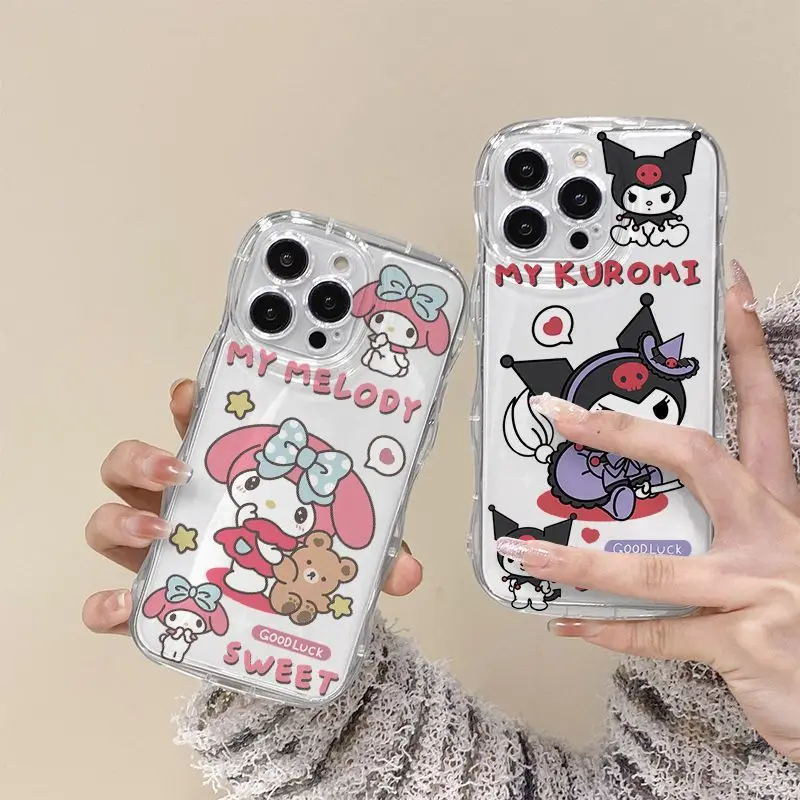 Anime Sanrio Phone Case Kuromi Accessories Cute Cartoon Kawaii Apply Iphone1413Promax Protective Case Anti-Drop Toys Girls Gift