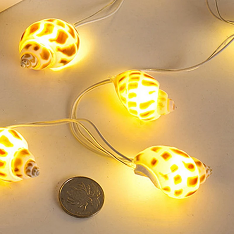 Luci a stringa a tema spiaggia, conchiglie e conici a LED, luci Decorative, luci natalizie e luci d'atmosfera