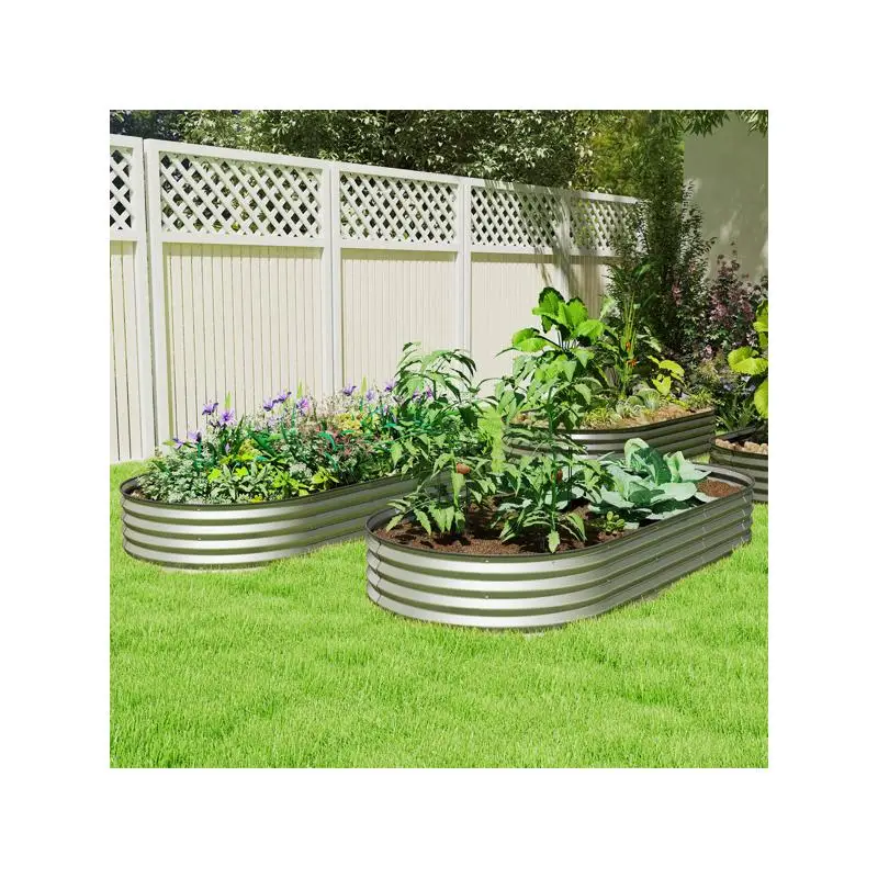 Galvanized Raised Garden Planter Bed for Outdoor Gardening, Durable Metal Container for Vegetables and Flowers, Perfect for