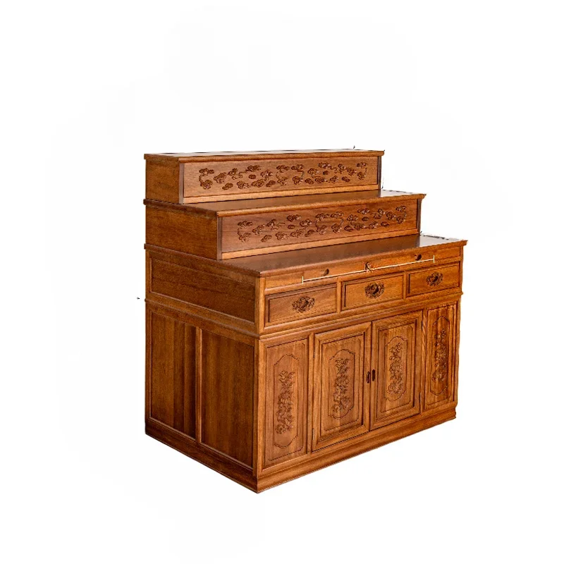 

Solid wood Buddha for Buddha Taiwan incense case Tibetan table three-layer cabinet Chinese style middle hall strip case