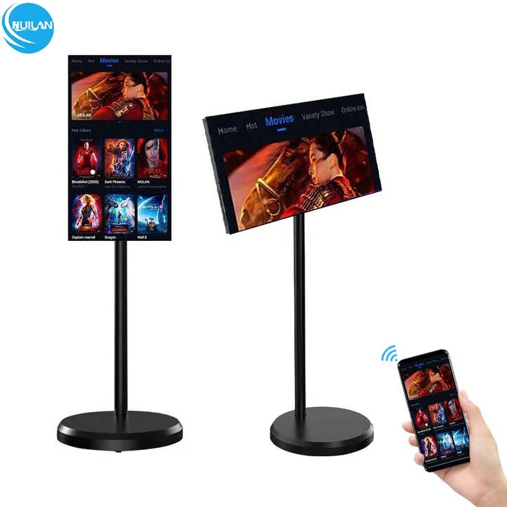 21.5 Inch Batterij-Power Android Stand By Me Tv In-Cel Touchscreen Monitor Gym Gaming Live Kamer Smart Tv