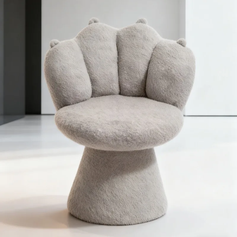 Modern cream style household small apartment bedroom cloakroom girl dresser milk tea color cat paw dressing stool