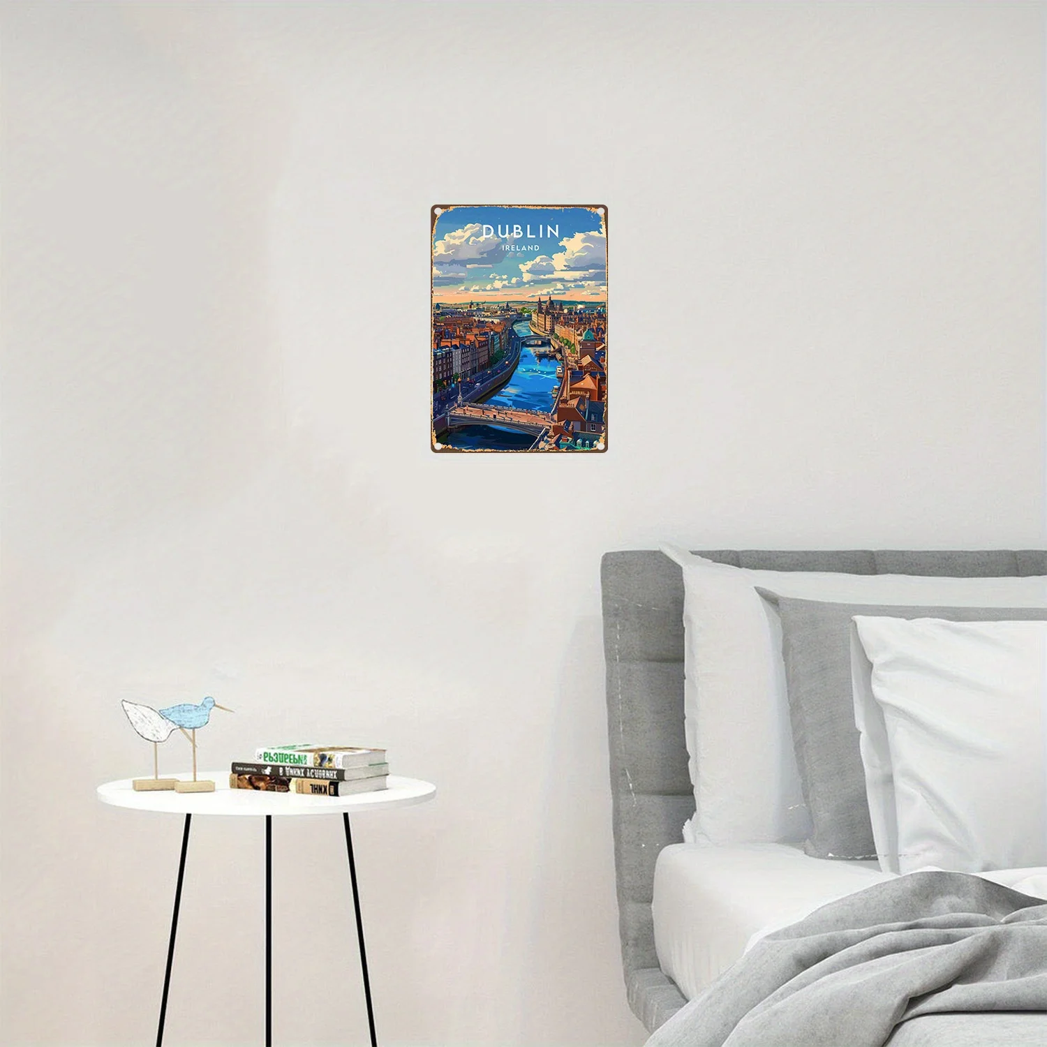 2D Vintage Dublin, Ireland Metal Tin Sign Waterproof & Weather-Resistant Wall Art,Perfect for Home Decor, Holiday Themes t Decor