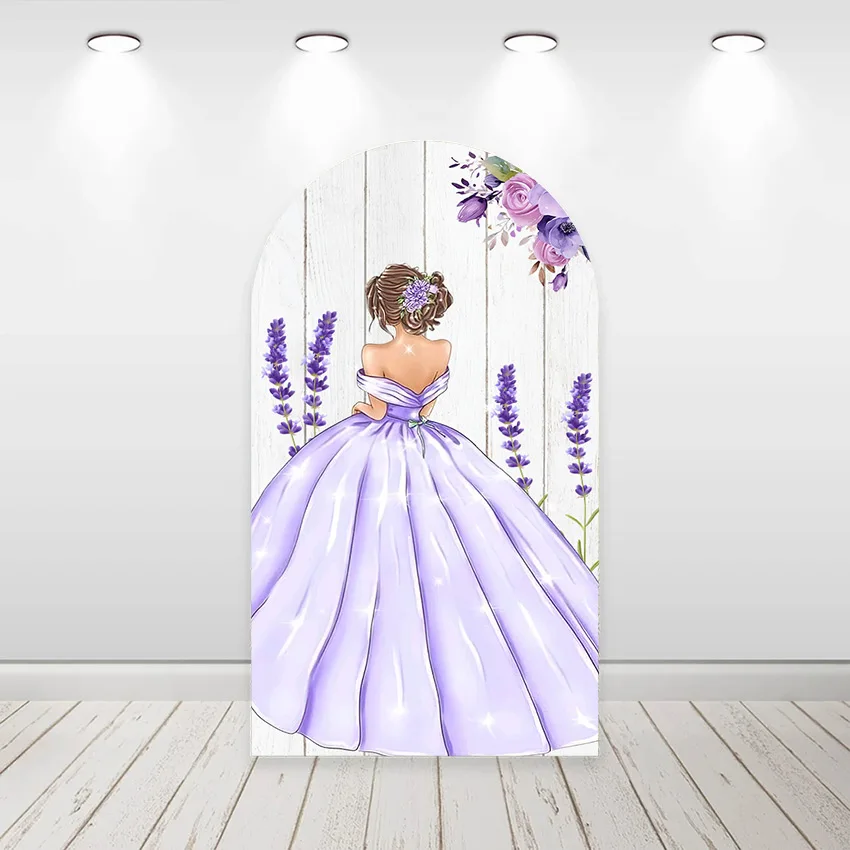 Mehofond Custom 2-Sided Quinceanera Princess Dress Girls 15th Birthday Party Wedding Cover Chiara Arch Background Decor Backdrop