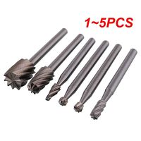 1~5PCS Rotary Cutter File HSS Routing Router Drill Bits Set Carbide Rotary Burrs Tool Wood Stone Metal Root Carving Milling