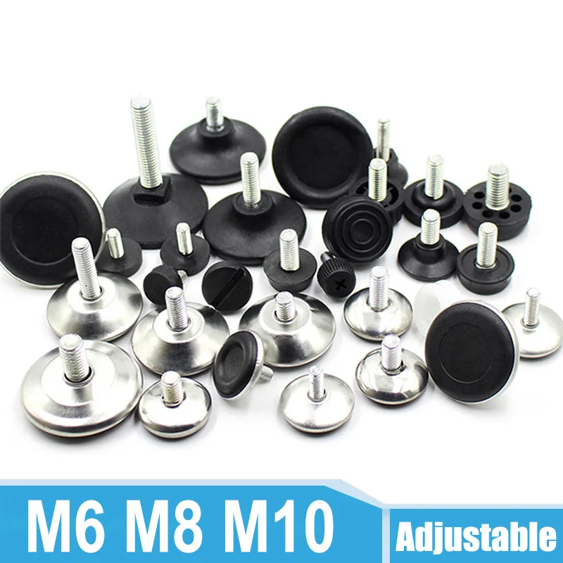 4/8/20Pcs Furniture Table Chair Sofa Leg Feet Adjustable Leveler Glide Slide Pad M6 M8 M10