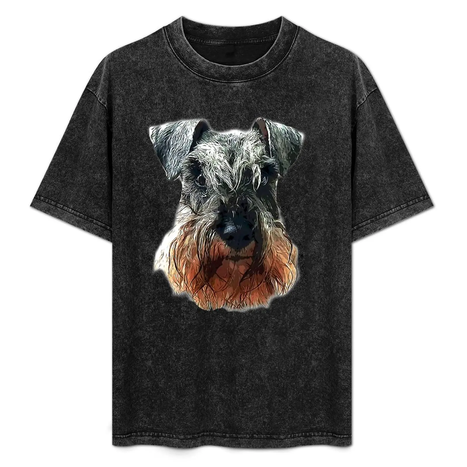

Mini Schnauzer Cute Salt and Pepper Face T-Shirt Urban Style Print T-Shirt