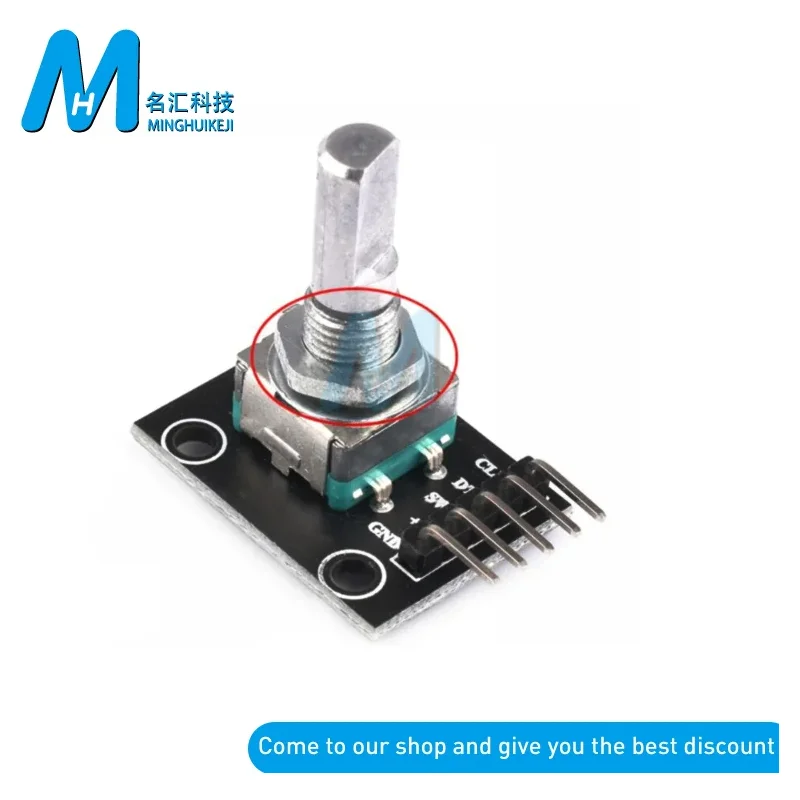 KY-040 Кирпичный датчик, поворотный энкодер на 360 градусов, круглый аудио вращающийся потенциометр, ручка, крышка EC11, цифровой поворотный энкодер