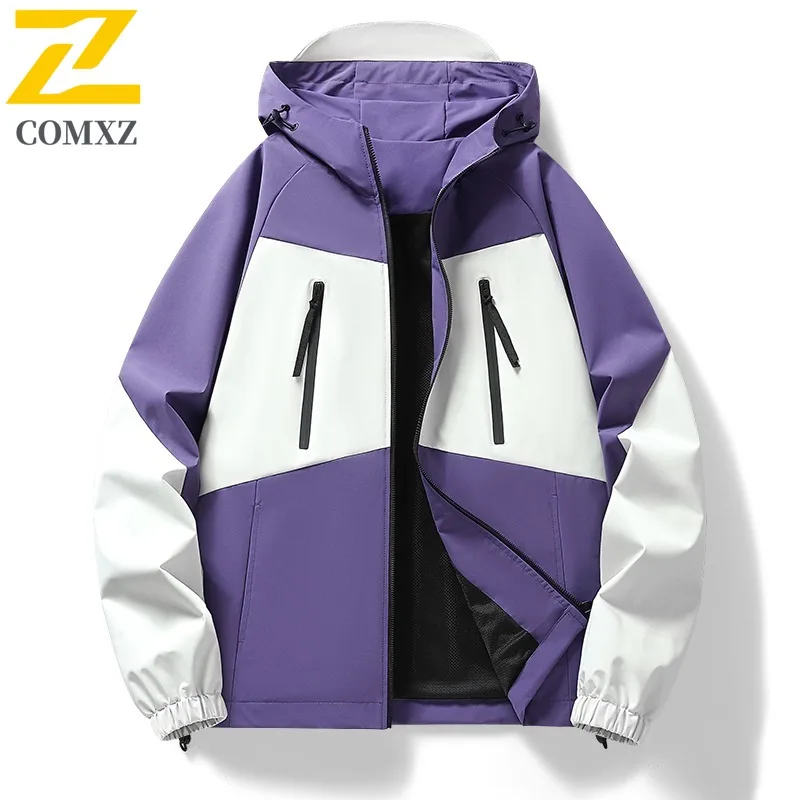 

COMXZ Men Hooded Puffer Jacket Winter Streetwear Coat Windproof Water-Resistant American Style Thickened Warm outdoor Outerwear