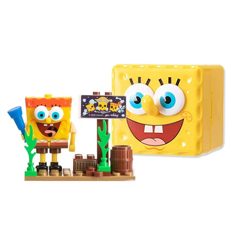 6 pz/set SpongeBob SquarePants Lucky Surprise Blind Box Figura Genuino Regalo Dei Bambini Giocattolo Personaggi Anime Patrick Modello Blocco