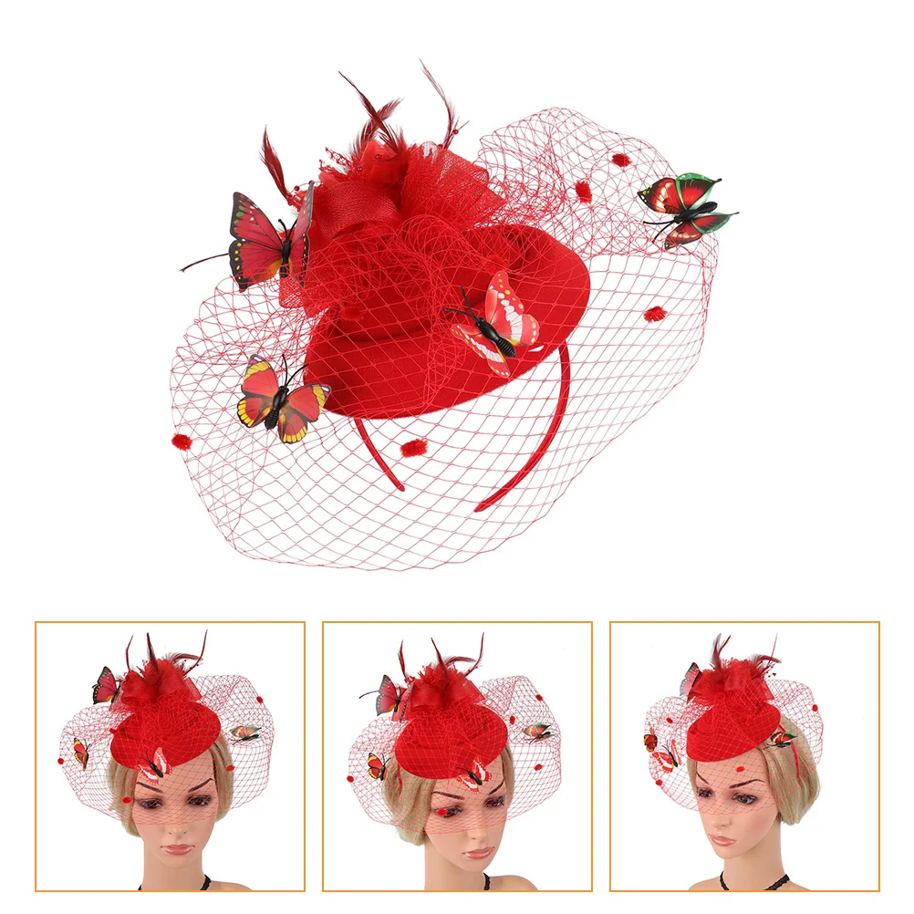 

Gauze Mini Hat Decor Hair Band Wedding Headpiece Stylish Headband Mesh Yarn Headdress Elegant Net Gauze Hair Accessories