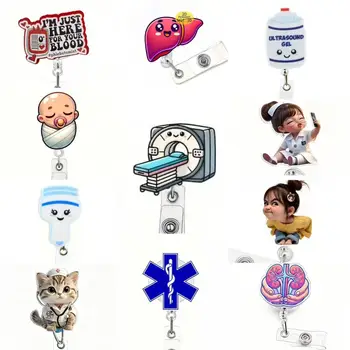 قطعة واحدة من بكرة شارة قابلة للسحب بتصميم ممرضة - حامل معرف...