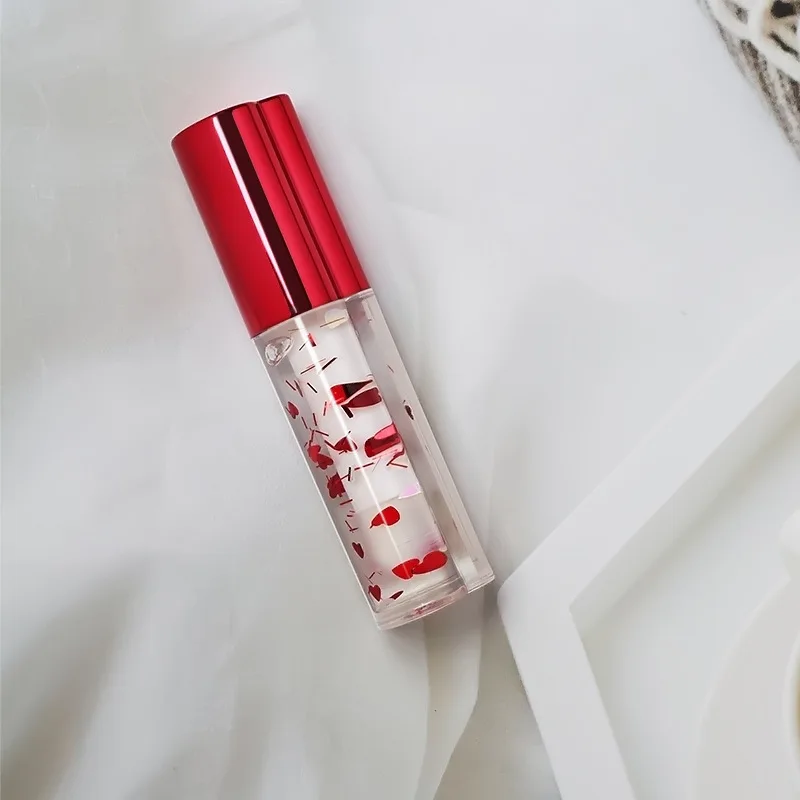 Aceite nutritivo transparente para labios, Bálsamo hidratante para labios, maquillaje transparente, lápiz labial líquido, regalo, tubo de corazón