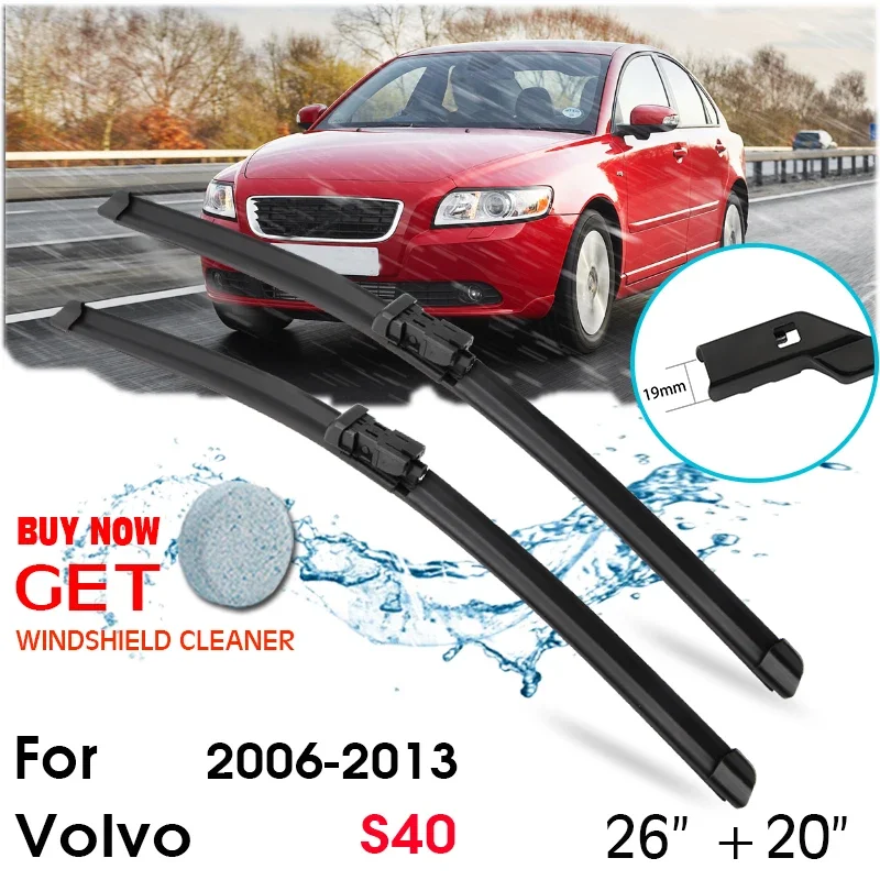 Car Wiper Blade Front Window Windshield Rubber Silicon Refill Wipers For Volvo S40 2006-2013 LHD / RHD 26