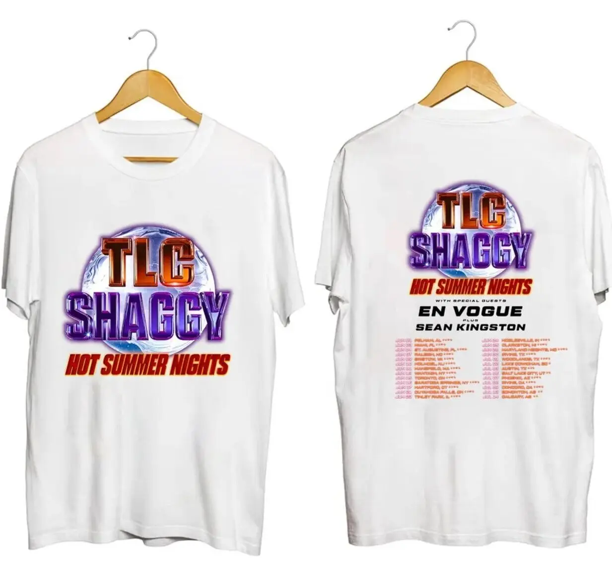 TLC and Shaggy Tour, TLC and Shaggy Hot Summer Night 2 Sided T Shirt