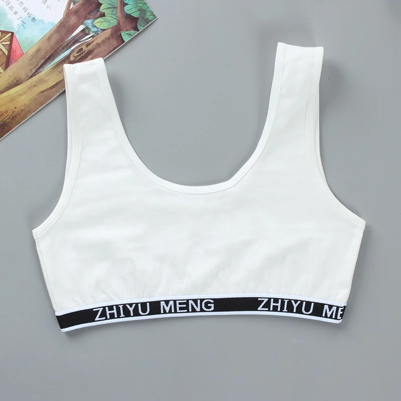 Kids Cotton Sports Training Bra Children Underwear Girls Crop Top 8-14 Years