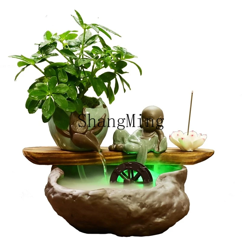 

SM home desktop running water small fish tank living room lucky fountain ornament creative decorative gifts