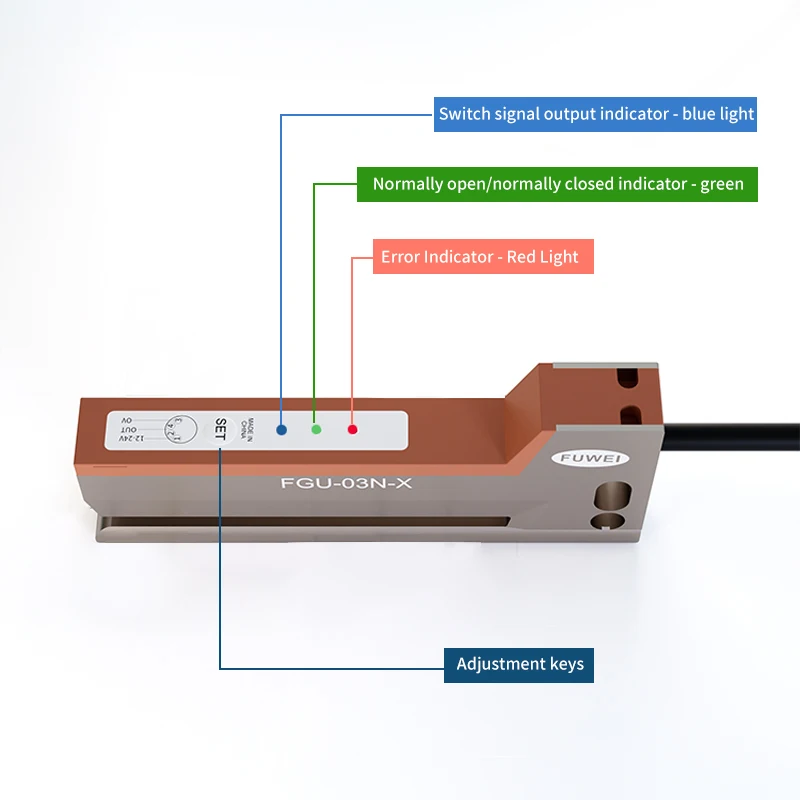 FGU-03N-X Non-transparent label detection Self-adhesive packaging label sensor